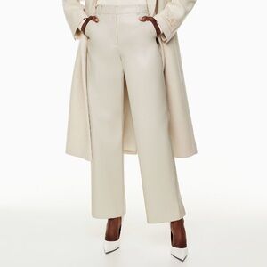 Aritzia Babaton Agency Pant Matte Pearl faux leather